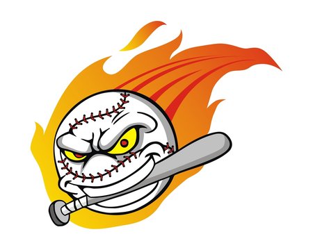baseball sport fire flame logo image vector