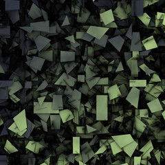 gray green 3d abstract fragmentation geometric