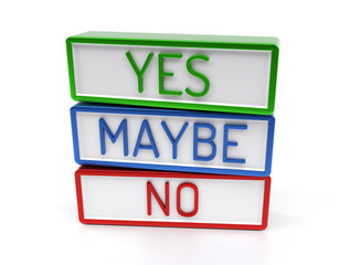 Yes No Maybe - High quality 3D Render