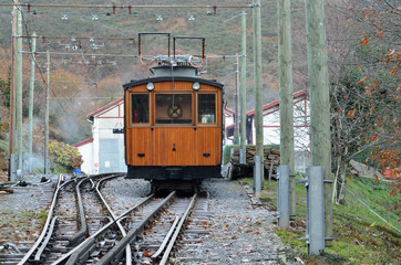 Obraz premium Electrical rack railroad in the mountain