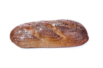 tasty rye bread, isolated on white