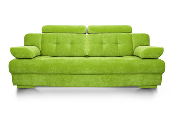 Modern green Sofa isolated on white background