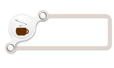 Vector brown box for your text and cup of coffee