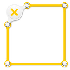 Vector yellow box for your text and multiplication symbol