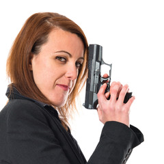 Business woman with a pistol