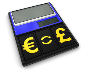 Calculator and Currency (clipping path included)