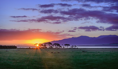 Obraz premium Sunset over New Zealand