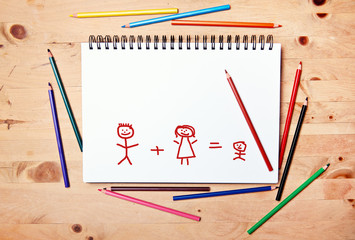 stickman background - drawing block - sample text