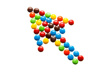 Pile of colorful chocolate coated candy