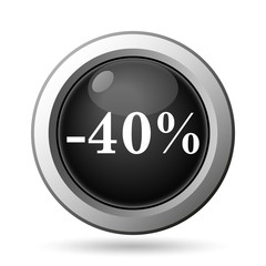 40 percent discount icon