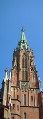 Fototapeta na wymiar Gothic revival church tower