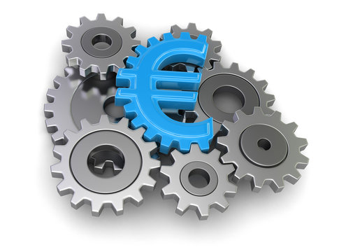 Cogwheel euro (clipping path included)