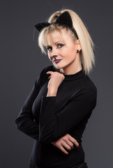 Fototapeta premium Actress dressed cat