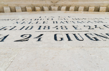 engravings on commemorative monument