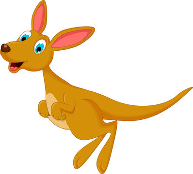 cute cartoon kangaroo running