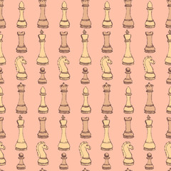 Sketch chess in vintage style