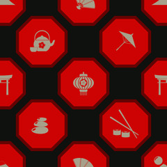 Seamless background with  japanese symbols for your design