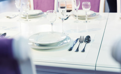 Served with a plate on the table