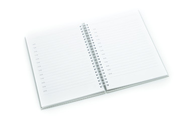 Open agenda with marked hours on pages isolated