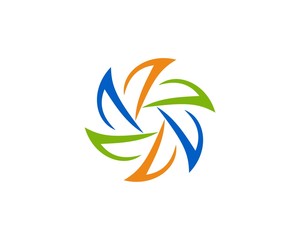 V letter group rotation logo 1