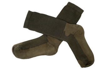 Green socks isolated on white background