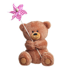 Teddy bear with toy windmill