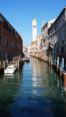 Scenic canal with gondola, Venice