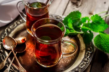 Crédence de cuisine en verre imprimé Theé thé à la menthe
