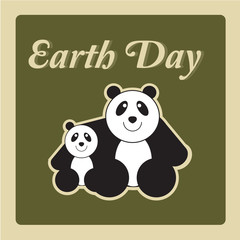 Earth Day, smiling panda bears