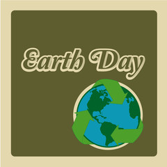 Earth Day, globe with recycling symbol