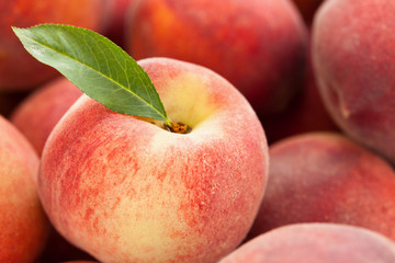 Fresh peaches background.