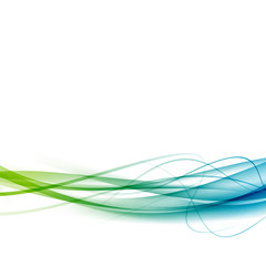 Green to blue line swoosh abstract background