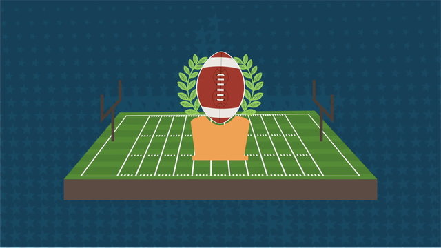 Football field and ball, Video animation, HD 1080