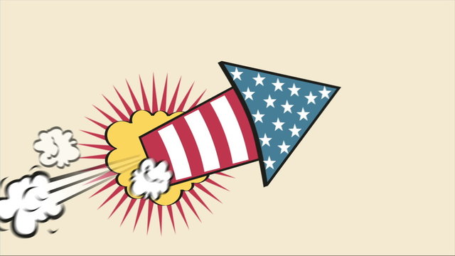 USA Rocket Cartoon, Video animation, HD 1080