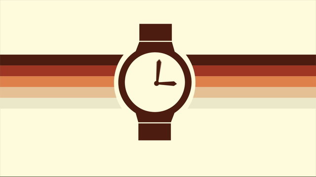 Watch with retro colors, Video animation, HD 1080