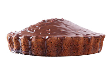 side view of glazed pie