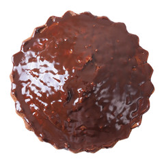 Top view of glazed pie