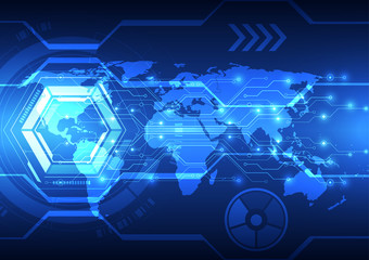 Abstract global future technology background, vector