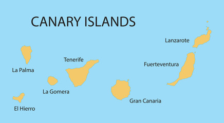 yellow map of Canary Islands © chrupka