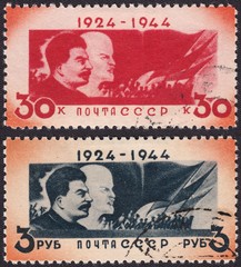 Portraits of Lenin and Stalin