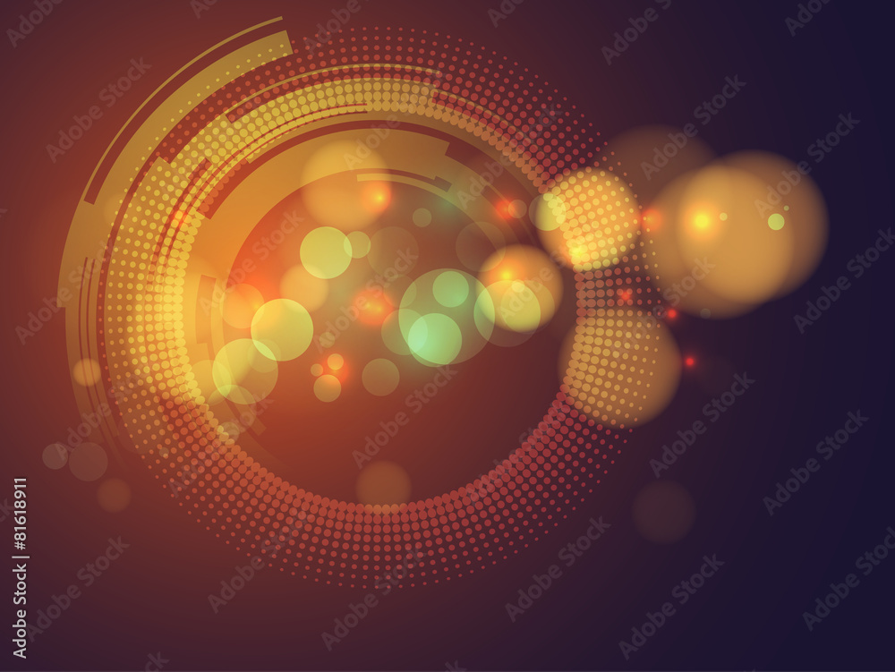 Poster abstract bokeh defocus background with  technology concept  vect
