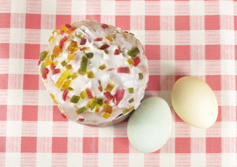Easter cake and eggs