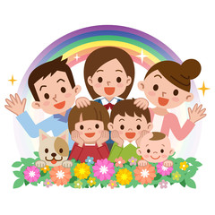 Obraz na płótnie Canvas 笑顔の幸せ家族