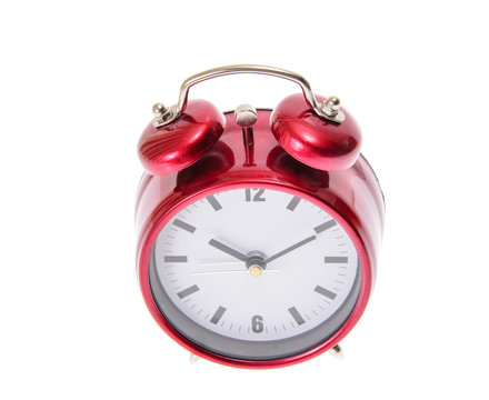 Red Alarm Clock. Isolated