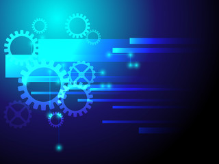blue gear geometric abstract background vector illustration