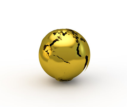 3d Gold Globe