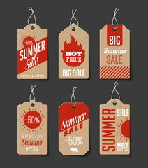 Obraz na płótnie Canvas Cardboard Summer Sales Labels