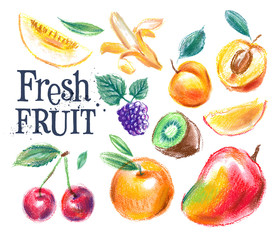 fresh food vector logo design template. ripe fruit or harvest