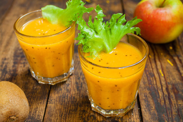 fruit cocktail in glasses