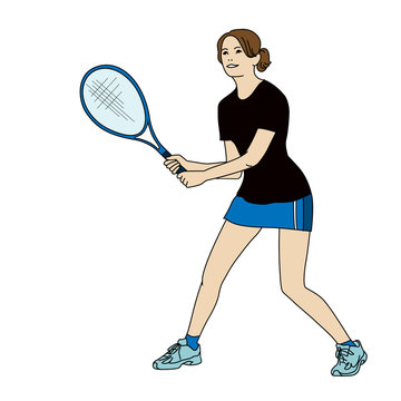 tennis girl illustration